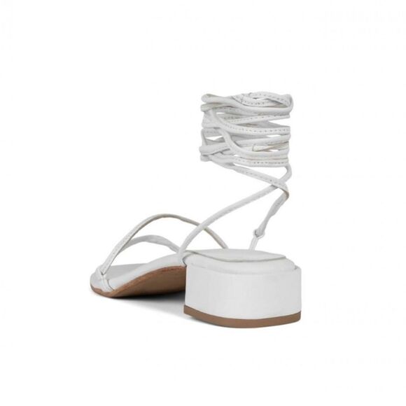 New Jeffrey Campbell Sandal Womens AGATE-2 Natural white strappy flat size 7 - Picture 2 of 5